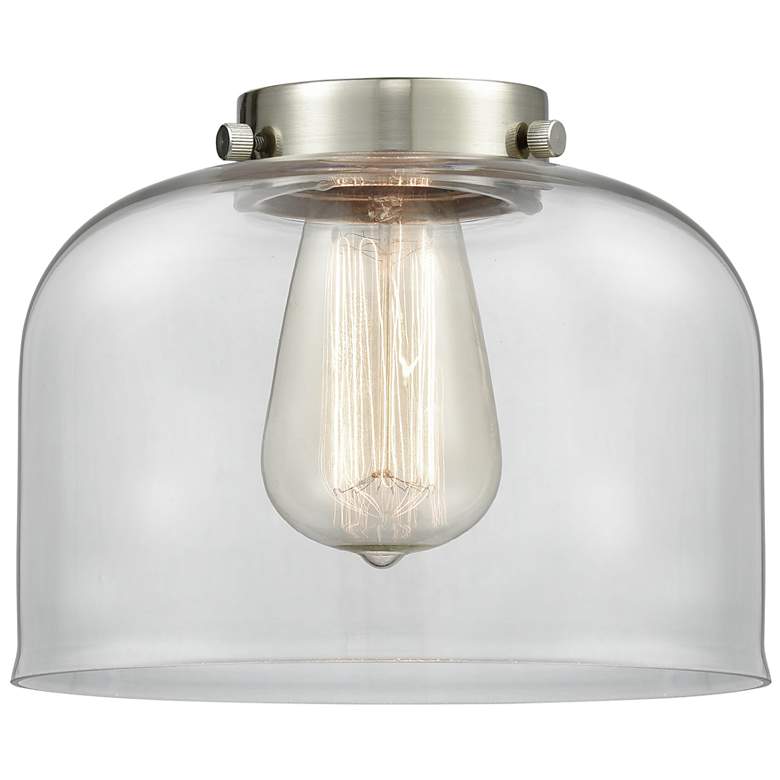 Image 3 Bell 36" Wide 3 Light Brushed Brass Island Light w/ Clear Shade more views