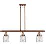 Bell 36" Wide 3 Light Copper Island Light w/ Clear Shade