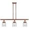 Bell 36" Wide 3 Light Copper Island Light w/ Clear Shade