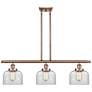 Bell 36" Wide 3 Light Copper Island Light w/ Clear Shade