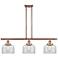 Bell 36" Wide 3 Light Copper Island Light w/ Clear Shade