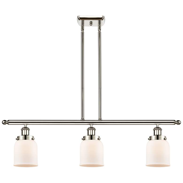 Image 1 Bell 36" Wide 3 Light Polished Nickel Island Light w/ Matte White Shad