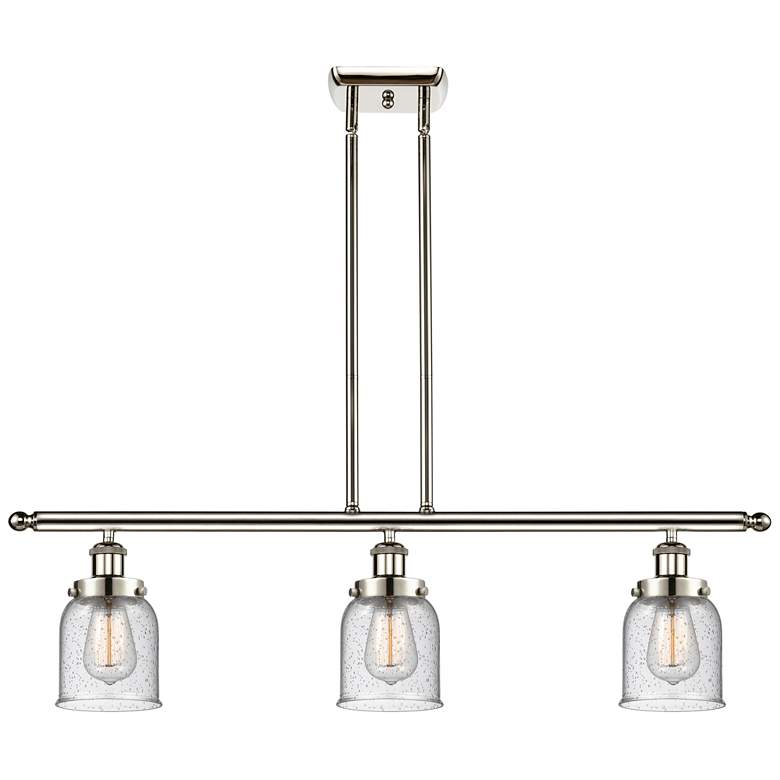 Image 1 Bell 36" Wide 3 Light Polished Nickel Island Light w/ Seedy Shade