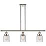 Bell 36" Wide 3 Light Polished Nickel Island Light w/ Seedy Shade