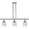 Bell 36" Wide 3 Light Polished Nickel Island Light w/ Seedy Shade