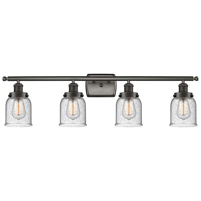 Image 1 Bell 36" Wide Bronze 4-Light Bath Light with Seedy Glass
