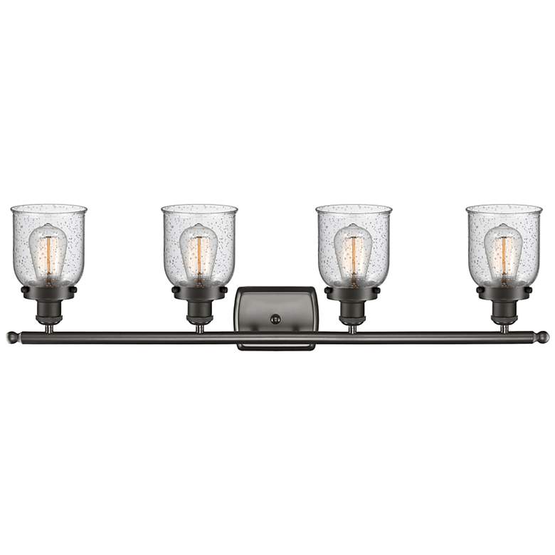 Image 3 Bell 36" Wide Bronze 4-Light Bath Light with Seedy Glass more views