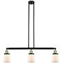 Bell 37.5" Wide 3 Light Black Brass Stem Hung Island Light w/ White Sh