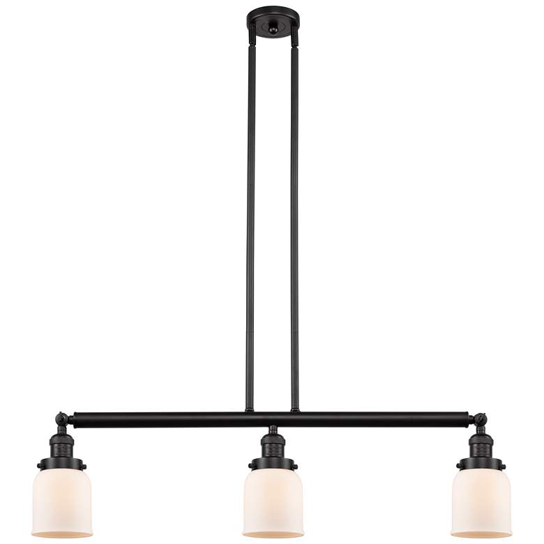 Image 1 Bell 37.5" Wide 3 Light Bronze Stem Hung Island Light w/ Matte White S