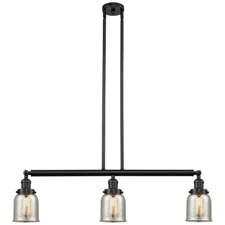 Image 1 Bell 37.5"W 3 Light Bronze Stem Hung Island Light w/ Mercury Shade