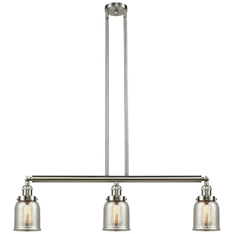 Image 1 Bell 37.5"W 3 Light Brushed Nickel Stem Hung Island Light w/ Mercury S