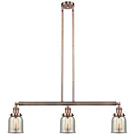Image1 of Bell 37.5"W 3 Light Copper Stem Hung Island Light w/ Mercury Shade