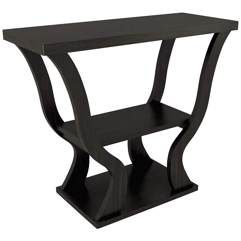 Image 2 Bell 39 1/4" Wide Espresso Wood 2-Shelf Sofa Console Table