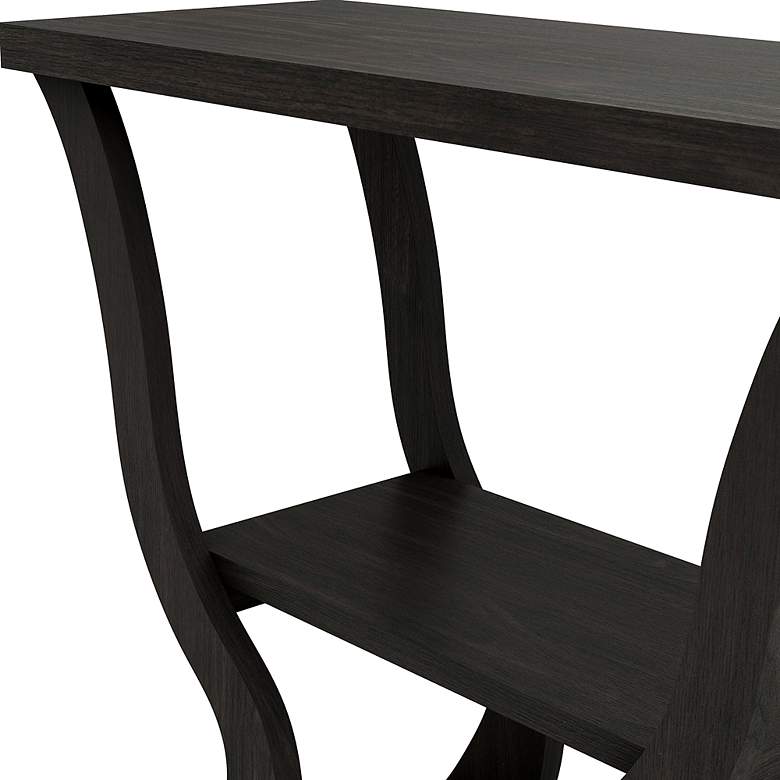 Image 3 Bell 39 1/4" Wide Espresso Wood 2-Shelf Sofa Console Table more views