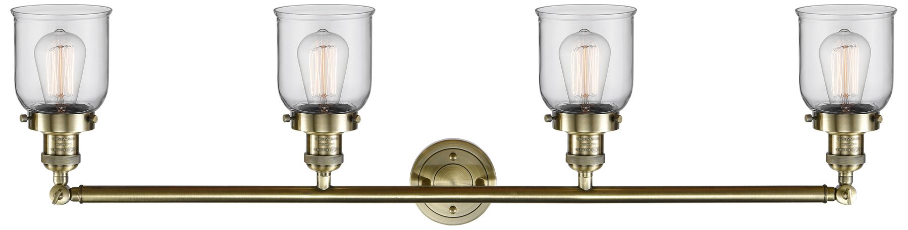 Image 2 Bell 4 Light 42" Bath Light - Antique Brass - Clear Shade more views