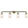 Bell 4 Light 42" Bath Light - Antique Brass - Matte White Shade