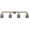 Bell 4 Light 42" Bath Light - Antique Brass - Plated Smoke Shade