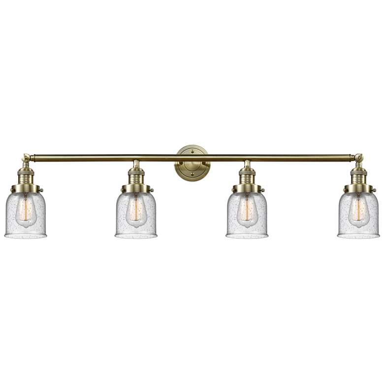 Image 1 Bell 4 Light 42" Bath Light - Antique Brass - Seedy Shade