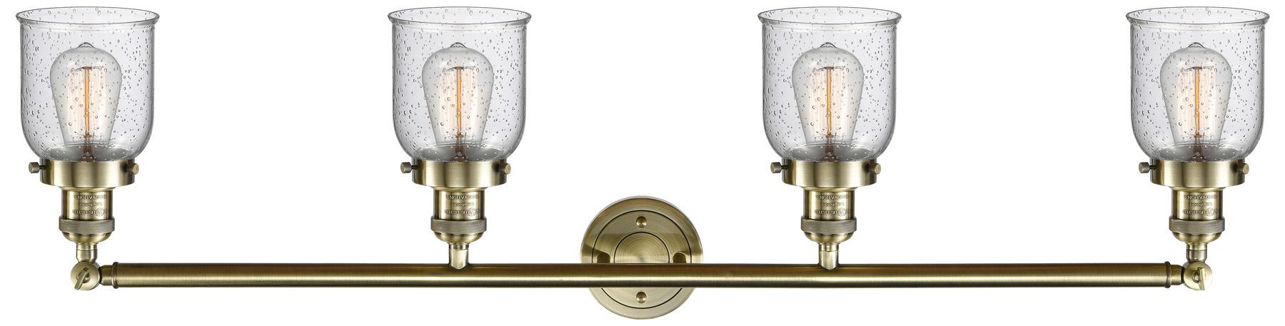 Image 2 Bell 4 Light 42" Bath Light - Antique Brass - Seedy Shade more views