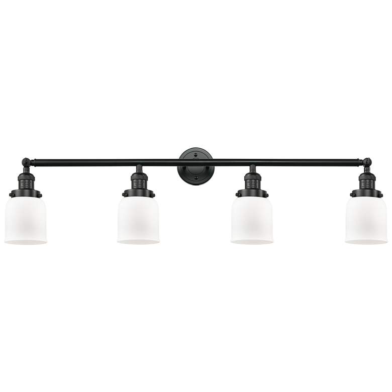 Image 1 Bell 4 Light 42" Bath Light - Matte Black - Matte White Shade