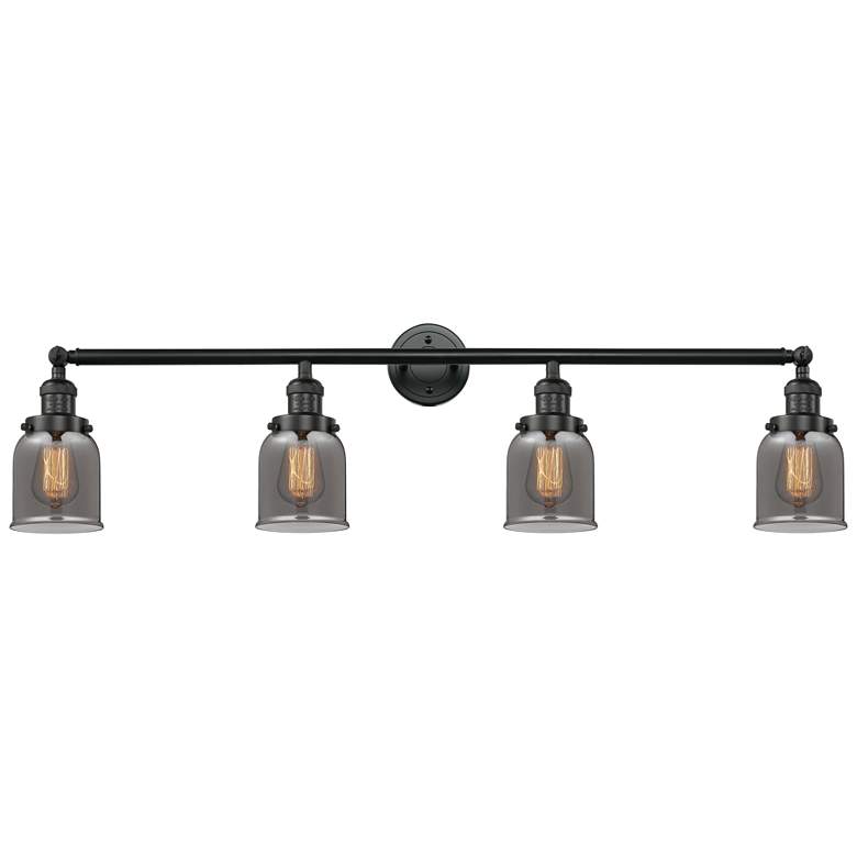 Image 1 Bell 4 Light 42" Bath Light - Matte Black - Plated Smoke Shade