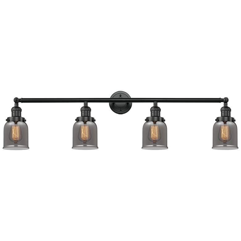 Image 1 Bell 4 Light 42 inch Bath Light - Matte Black - Plated Smoke Shade