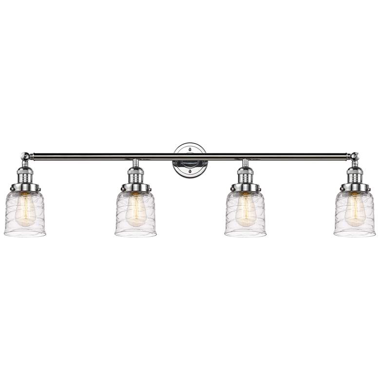 Image 1 Bell 4 Light 42" Bath Light - Polished Chrome - Deco Swirl Shade