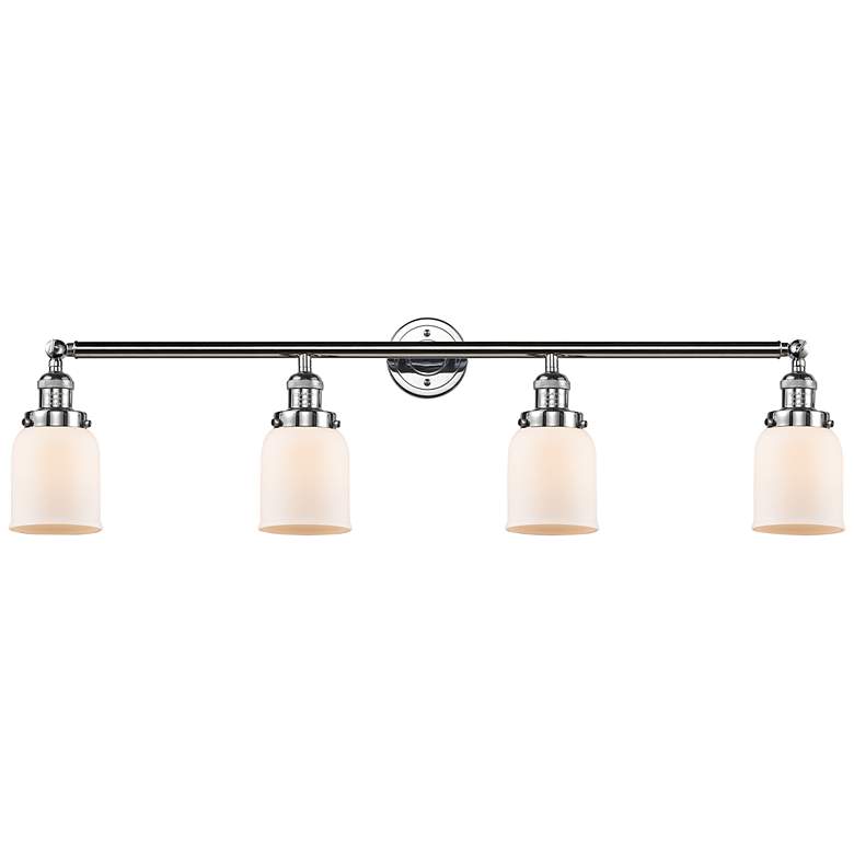 Image 1 Bell 4 Light 42" Bath Light - Polished Chrome - Matte White Shade
