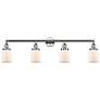 1_Bell 4 Light 42" Bath Light - Polished Chrome - Matte White Shade