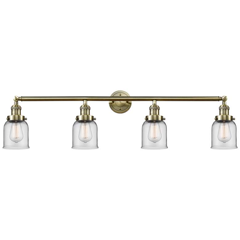 Image 1 Bell 4 Light 42" LED Bath Light - Antique Brass - Clear Shade