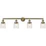 Bell 4 Light 42" LED Bath Light - Antique Brass - Deco Swirl Shade