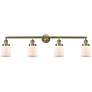 Bell 4 Light 42" LED Bath Light - Antique Brass - Matte White Shade