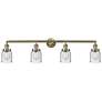 Bell 4 Light 42" LED Bath Light - Antique Brass - Seedy Shade