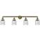 Bell 4 Light 42" LED Bath Light - Antique Brass - Seedy Shade