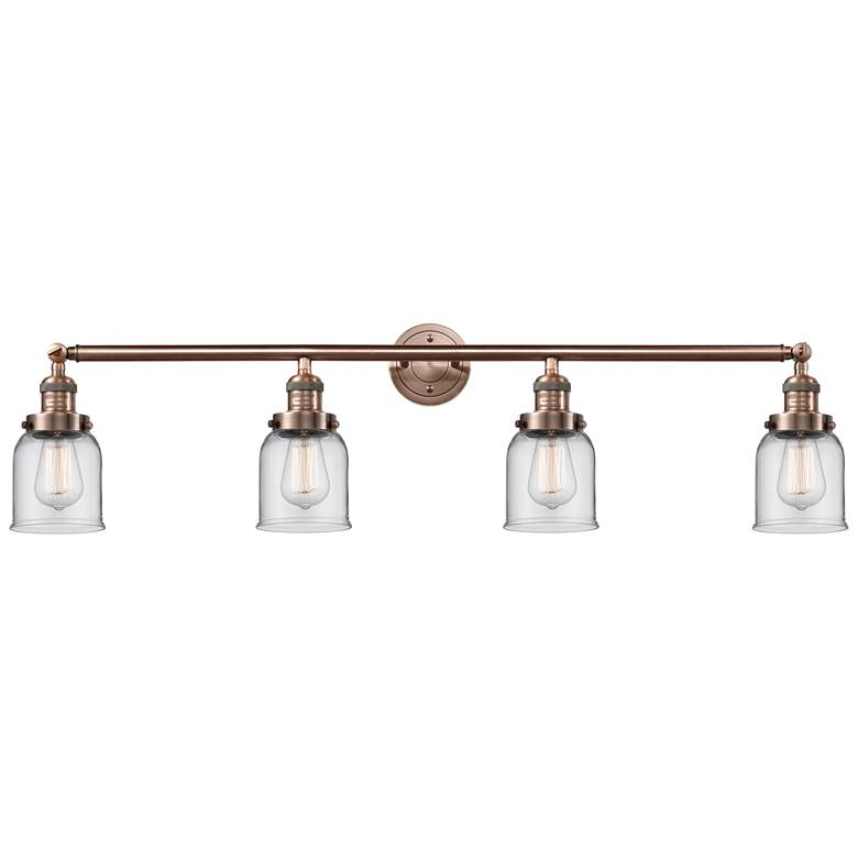 Image 1 Bell 4 Light 42" LED Bath Light - Antique Copper - Clear Shade