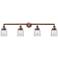 Bell 4 Light 42" LED Bath Light - Antique Copper - Clear Shade