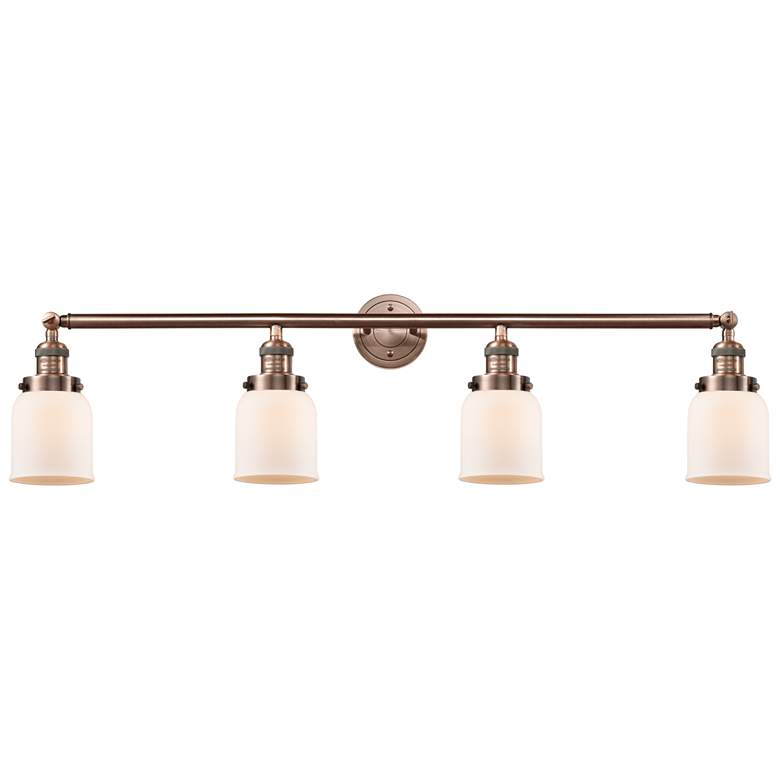 Image 1 Bell 4 Light 42" LED Bath Light - Antique Copper - Matte White Shade