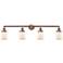 Bell 4 Light 42" LED Bath Light - Antique Copper - Matte White Shade
