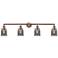Bell 4 Light 42" LED Bath Light - Antique Copper - Plated Smoke Shade