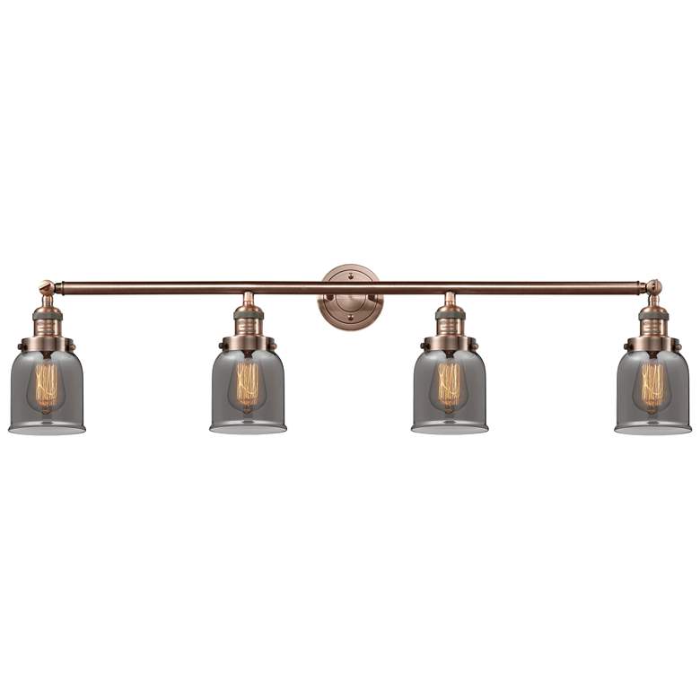 Image 1 Bell 4 Light 42" LED Bath Light - Antique Copper - Plated Smoke Shade