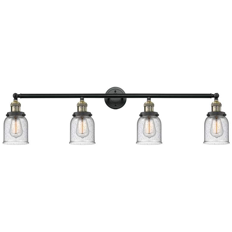 Image 1 Bell 4 Light 42" LED Bath Light - Black Antique Brass - Seedy Shade