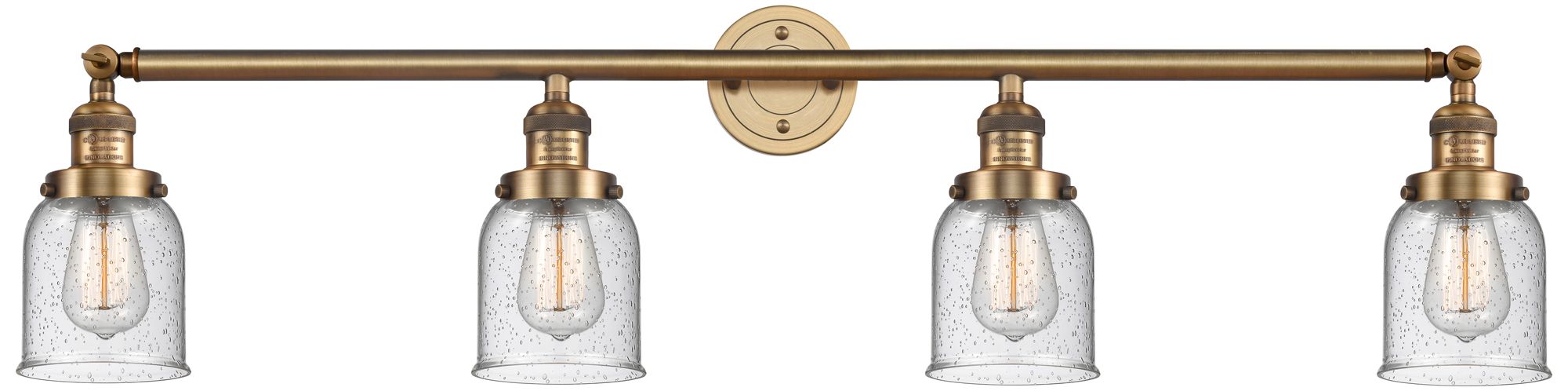 Bell 4 Light 42" LED Bath Light - Brushed Brass - Seedy Shade