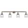 Bell 4 Light 42" LED Bath Light - Brushed Satin Nickel - Clear Shade