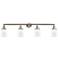 Bell 4 Light 42" LED Bath Light - Brushed Satin Nickel - Matte White S