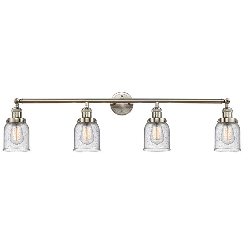 Image 1 Bell 4 Light 42" LED Bath Light - Brushed Satin Nickel - Seedy Shade