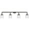 Bell 4 Light 42" LED Bath Light - Polished Nickel - Deco Swirl Shade
