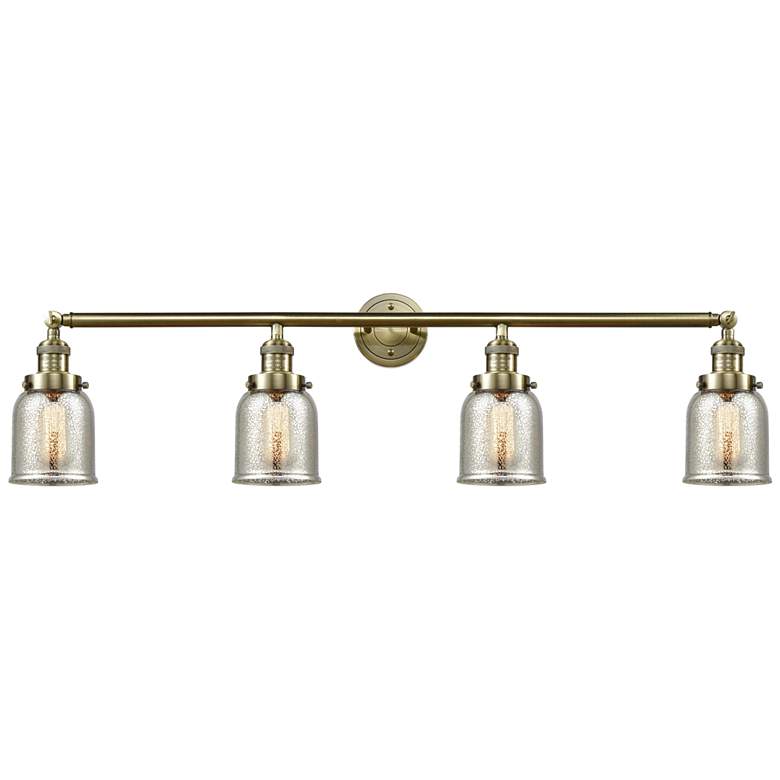 Image 1 Bell 4 Light 43" Bath Light - Antique Brass - Silver Plated Mercury Sh