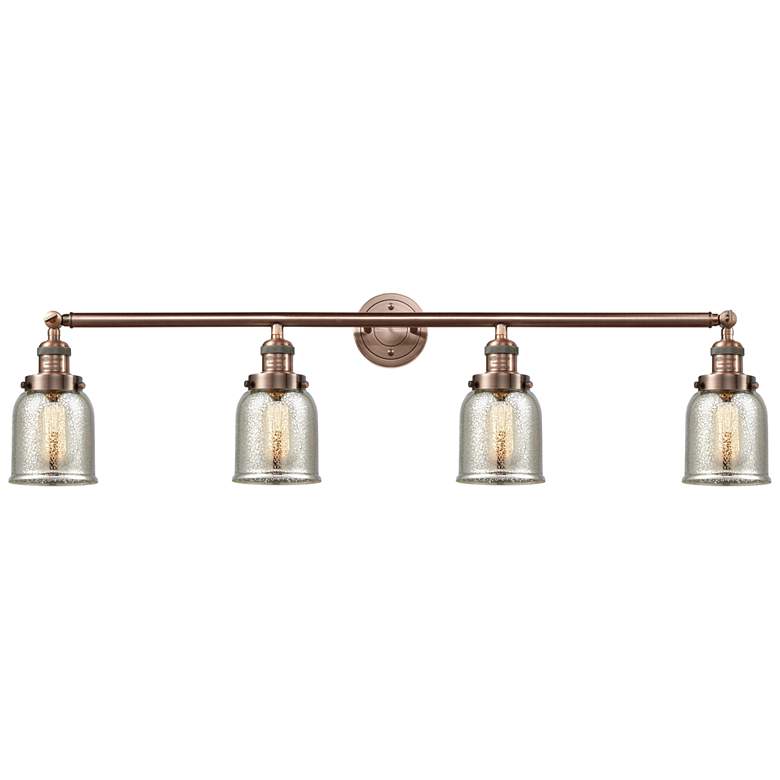 Image 1 Bell 4 Light 43 inch Bath Light - Antique Copper - Silver Plated Mercury S