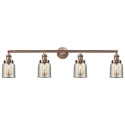 Bell 4 Light 43" Bath Light - Antique Copper - Silver Plated Mercury S
