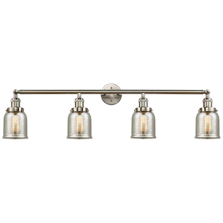Image 1 Bell 4 Light 43" Bath Light - Brushed Satin Nickel - Silver Mercury Sh